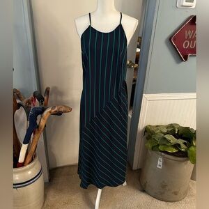 Rowing Blazers x Target Navy and Teal Striped Midi Dress
